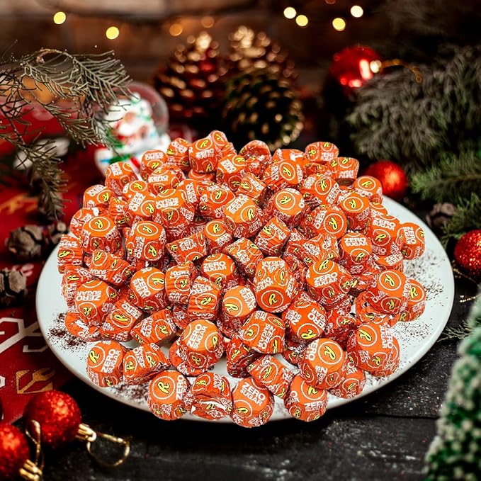 Zero Sugar Peanut Butter Cups - Miniatures Peanut Bite-Size Treat Candies Encased in a Crunchy Milk Rich Chocolate Shell for a Melt in Your Mouth Snacking 2lb Bulk Candy Individually Wrapped Bag