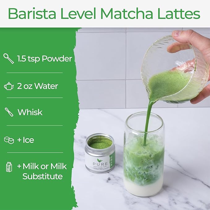 Pure Matcha Co | Premium Ceremonial Grade Matcha Green Tea Powder | Authentic Japanese Origin | Sugar Free | 30g 1.06oz