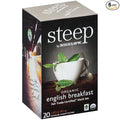 steep by Bigelow Organic English Breakfast Black Tea Caffeinated 20 Count (Pack of 6) 120 Total Tea Bags