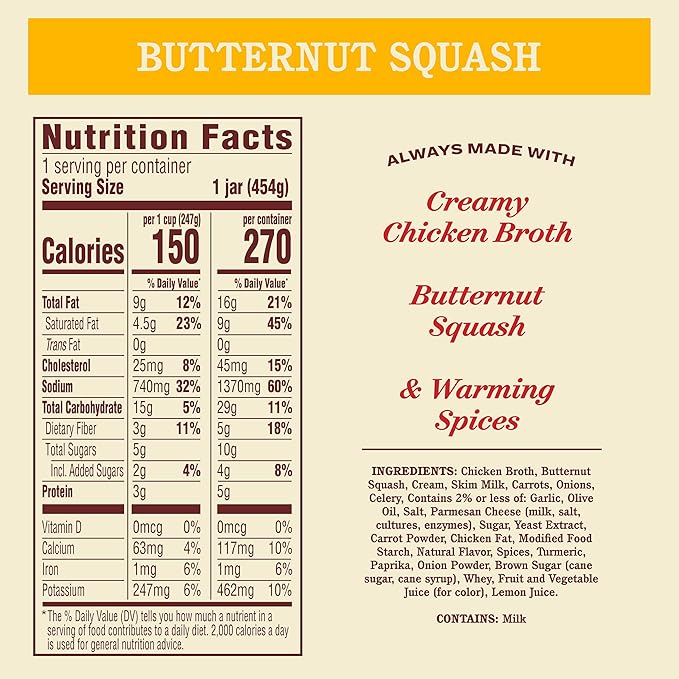 Rao's Homemade Butternut Squash Soup 16oz Pack of 6