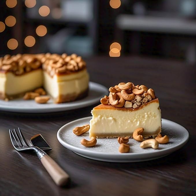 ANDY ANAND CHOCOLATIER Caramel Cashew Cheesecake 9 Inch 2 lb | Buy Caramel Cashew Cheesecake Made with Real Cream Cheese Handcrafted Gourmet Bakery Dessert