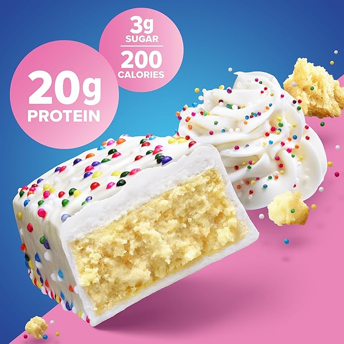 Pure Protein Bars High Protein Nutritious Snacks to Support Energy Low Sugar Gluten Free Birthday Cake 1.76 Ounce (Pack of 6)