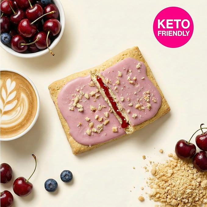 Legendary Foods 22g Protein Pastry 0g Added Sugar Low Carb Gluten Conscious Keto Snack Ideal for Glucose Management Includes Whey Protein Isolate 8 Pack Cherry Crumble