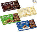 Schogetten Original German Chocolate Assortment Candy Bars Pre-selected Bundle of 4-Dark Chocolate White Chocolate Alpine Hazelnut 4x100g