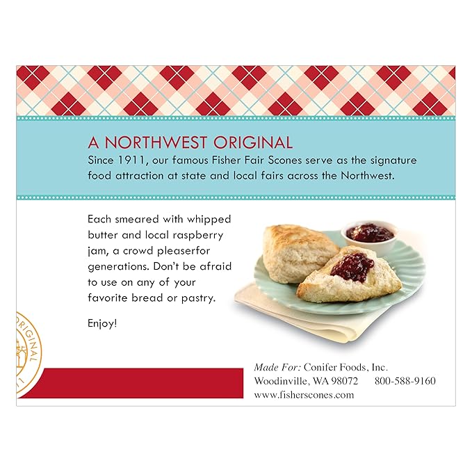 Fisher Fair Scone Raspberry Jam Made with Real Raspberries as the #1 Ingredient 12 Oz (pack of 3)