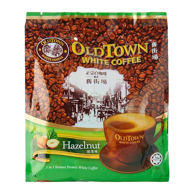 Old Town White Coffee Instant Premix White Coffee 3 in 1 Hazelnut Flavor (4 pack x 15 sachets)