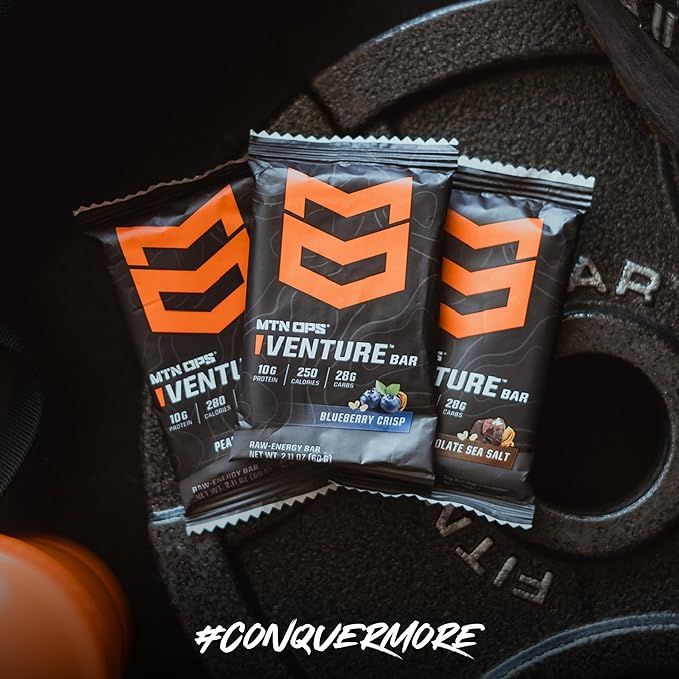 MTN OPS Protein Bars – Energy Snack with 10g Protein Gluten-Free Oatmeal Chocolate Chip Venture Bar for Hiking &amp On-the-Go Fuel 10 Bars