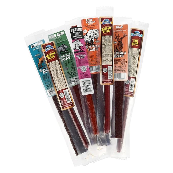 Jerky Dynasty Big Game 15-Piece Jerky Variety Pack - Assorted Meat Snack Box with Beef Jerky Buffalo Elk Wild Boar &amp More - Unique Present for Men or for Snack