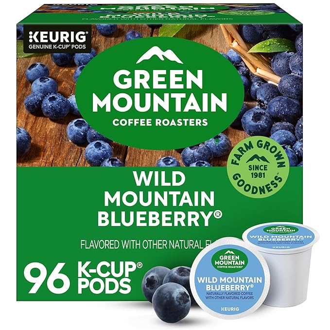Green Mountain Coffee Roasters Wild Mountain Blueberry Keurig Single-Serve K-Cup pods Light Roast Coffee 96 Count