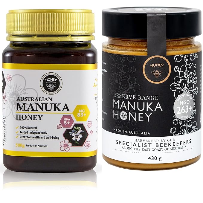 Manuka Honey MGO 83+ 500g and Reserve Range Manuka MGO 263+ 430g