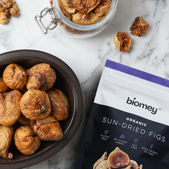 Biomey Organic Certified Sun-Dried Turkish Smyrna Figs 2.5 LBS | No Added Sugar - Unsulphured - Vegan Superfood Snack - Non-GMO - Healthy Superfood Snack - Product of Turkey