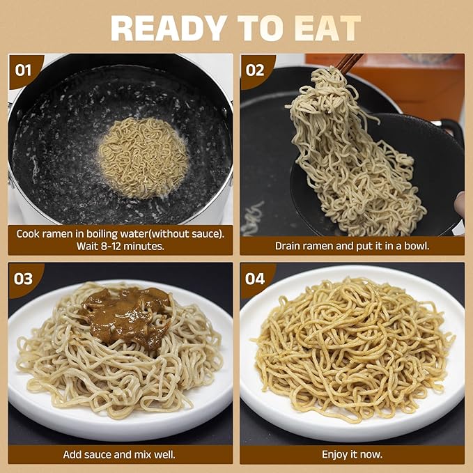 HealSpot High Protein Instant Ramen 30g Plant Based Protein Low Fat Low Carb Non GMO Keto Friendly Plant Based Dry Mixed Ramen 6 Packs of Sesame Sauce Flavor