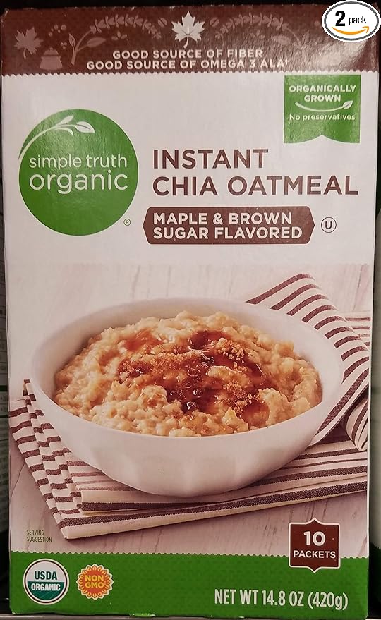 Simple Truth Organic Instant Maple Brown Sugar Chia Oatmeal 10 Ct (Pack of 2)