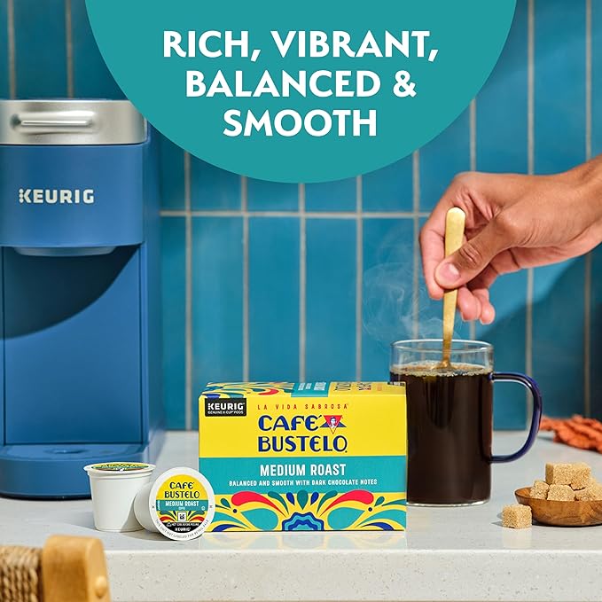 Café Bustelo Medium Roast Single Serve Coffee Pods 10 Count (Pack of 6)