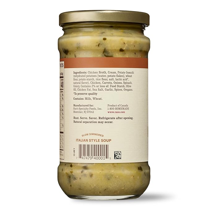 Rao's Homemade | Chicken Gnocchi Soup | 16oz | Pack of 6