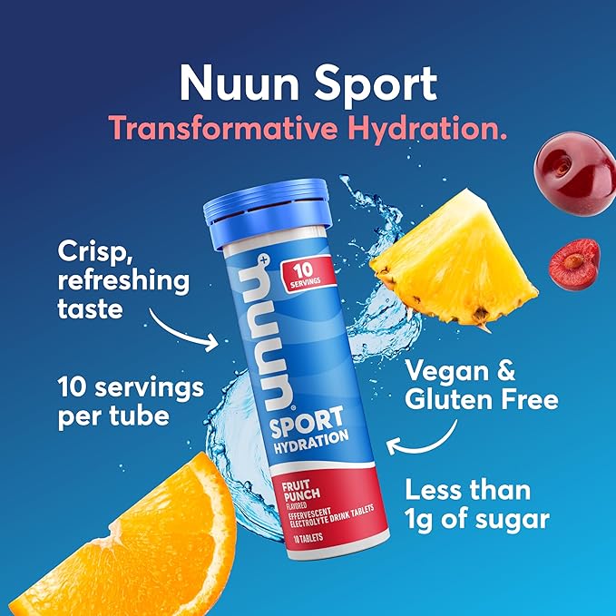 Nuun Sport Electrolyte Tablets with Magnesium Calcium Potassium Chloride &amp Sodium Gluten Free &amp Vegan Mixed Flavors 4 Pack (40 Servings Total)