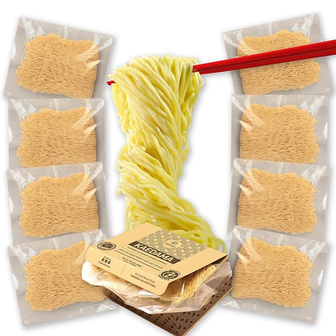 Hakubaku Authentic Plain Ramen Noodles bulk (8 PACK) Kaedama. Product of Japan. Good Asian Teriyaki cold noodles for Yakisoba