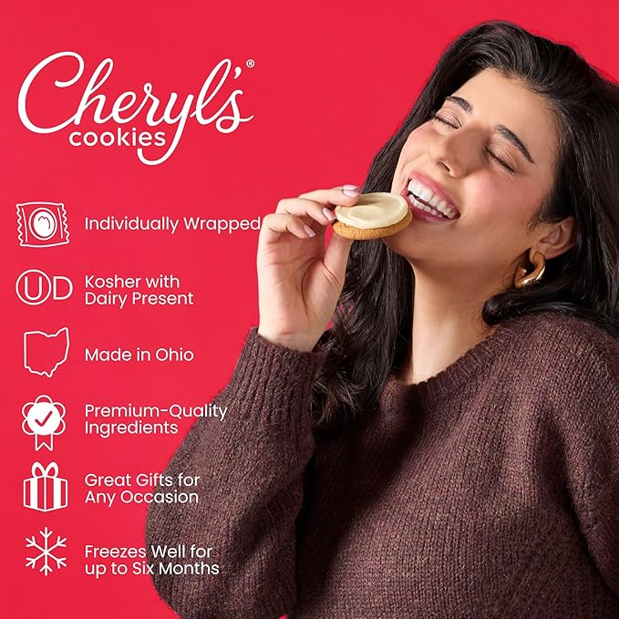 Cheryl's Cookies® Gingerbread Cookie Flavor Box Buttercream-Frosted Individually Wrapped Gourmet &amp Fresh Delivery – Christmas Gingerbread Cookies Holiday Dessert Gift for Friends Family &a