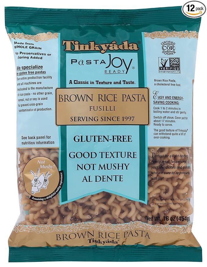 Tinkyada Brown Rice Pasta Fusilli 16 Ounce (Pack of 12)