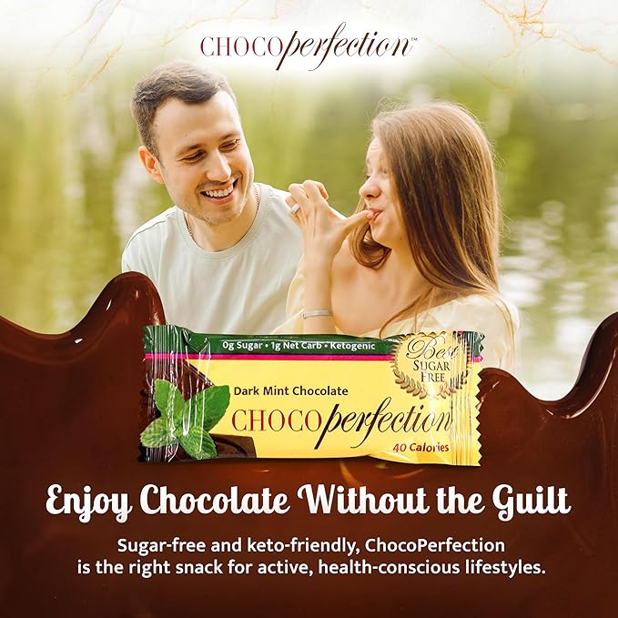 Chocoperfection Sugar Free Dark Mint Chocolate- 10g Bars (Pack of 30)