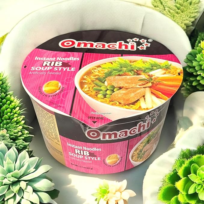 Asia Style Instant Noodles (2 CASE SET OMACHI RIB SOUP POTATO NOODLES)