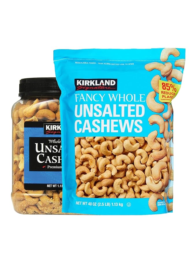 Kirkland Signature Kirkland Signature Unsalted Cashews 2.5 Pound 2 Pack