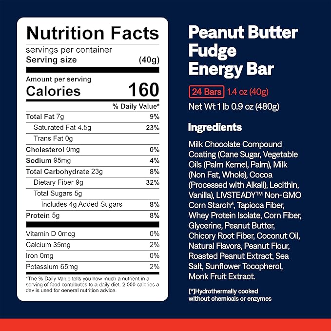 UCAN Energy Bars 2-Pack Bundle – Peanut Butter Fudge | 24 Bars Total (2 x 12 ct Boxes) | Low Sugar Non-GMO Keto-Friendly Plant-Based Gluten-Free 1.4oz Bar