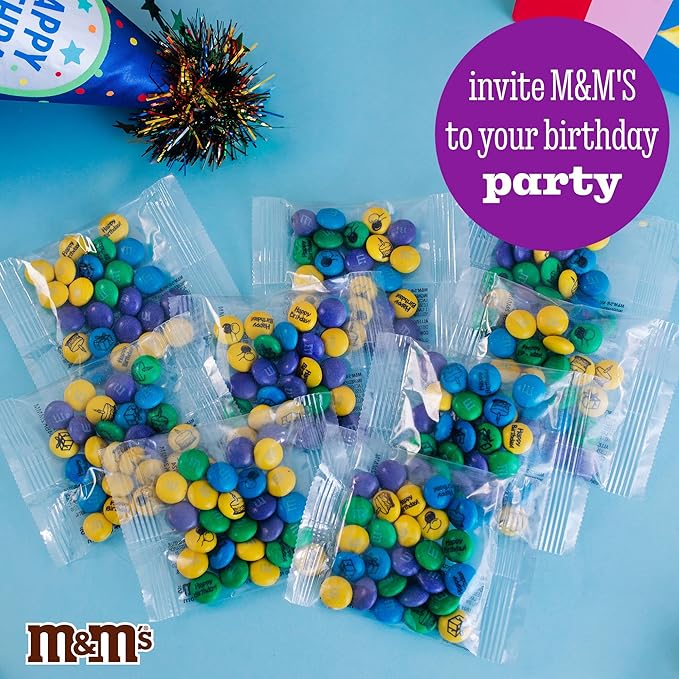 M&ampM'S Milk Chocolate Birthday Candy Favors (20 pack) Perfect for Birthday Parties Party Favors Birthday Games and Giveaways