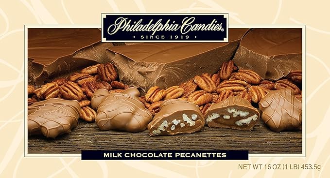Philadelphia Candies Vanilla Pecanettes (Caramel Pecan Clusters) Milk Chocolate 1 Pound