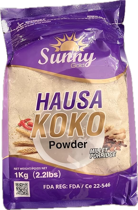 Sunny Gold Hausa Koko Millet Porridge Powder Traditional African Breakfast Mix with Ginger and Cloves (2.2 lbs)