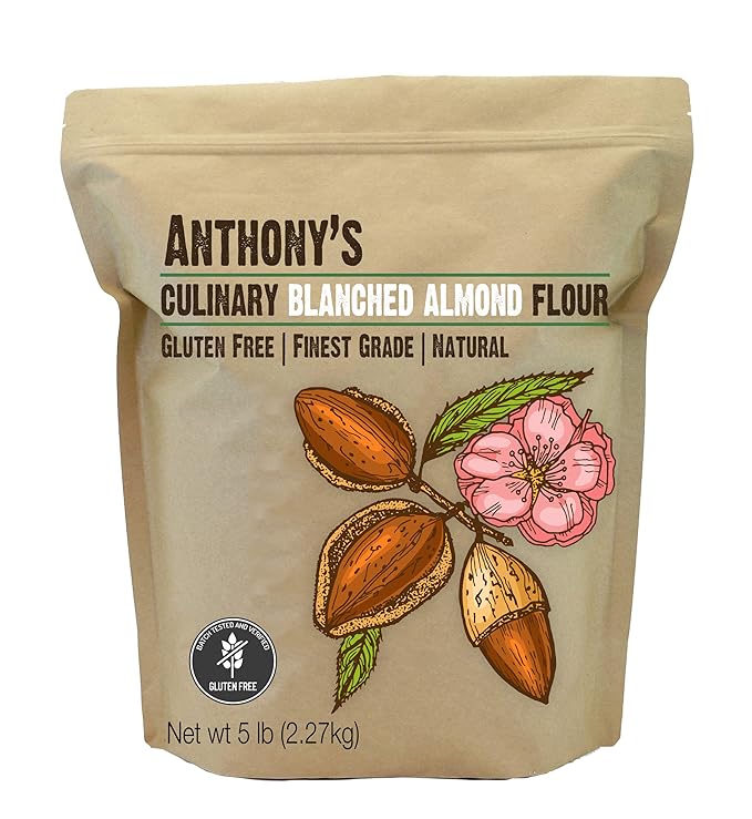 Anthony's Blanched Almond Flour Culinary Grade 5 lb Extra-Finely Ground Gluten Free Non GMO Keto Friendly