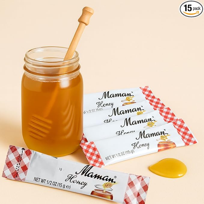 Honey Sticks – 15 Count (0.5 oz Each) | Single Serve Honey Packets Portion Control Honey Sticks for Tea Coffee Oatmeal Pancakes Breakfast Travel Restaurants &amp Catering