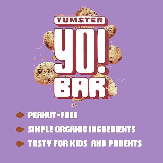 Yo! Bar by Bearded Brothers Vegan Organic Kids Bar Cookie Dough (25 Bars) - Gluten Free Paleo and Whole 30 | Soy Free Non-GMO Low Glycemic No Sugar Added Fiber + Whole Foods