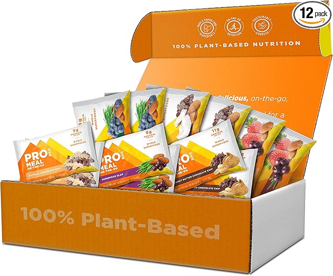 PROBAR – MEAL Bar Fan Favorites Variety Pack (6 Flavor) Natural Energy Non-GMO Gluten-Free Plant-Based Whole-Food Ingredients (12 Count)