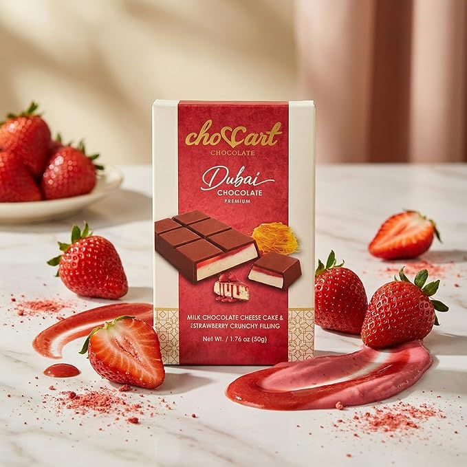 choccart Assorted Dubai Chocolate Bars – 4 Pack Bundle | Premium Milk Chocolate Variety Pack | Mango Pistachio Strawberry &amp Tiramisu | 4 x 20g | Made in UAE