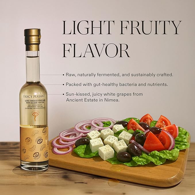 Fancy Peasant White Balsamic Vinegar 200ML Organic White Vinegar for Cooking Traditional Greek Balsamic Vinegar