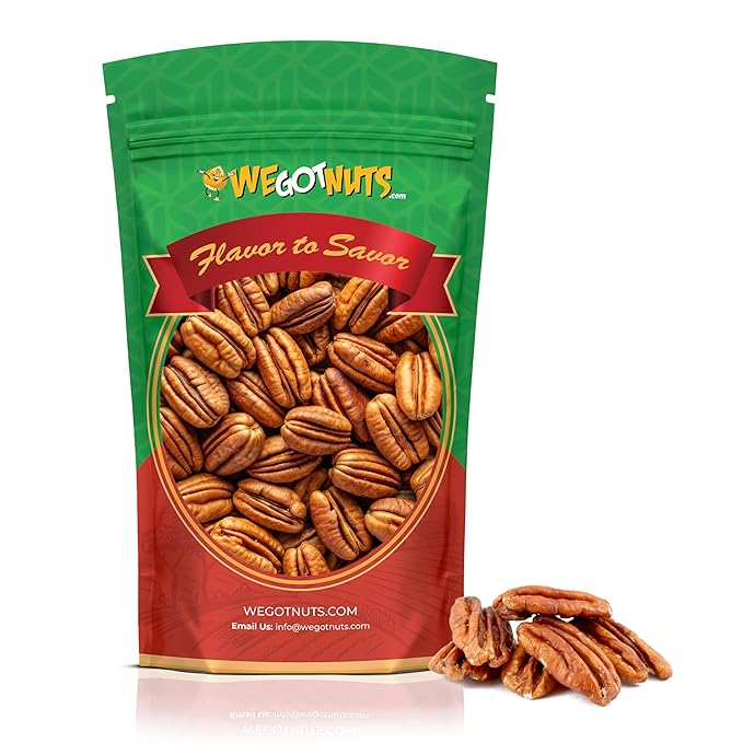 Two Pounds Of Pecans Raw Whole Shelled Raw Natural No Preservatives Added Non-GMO NO PPO 100% Natural We Got Nuts