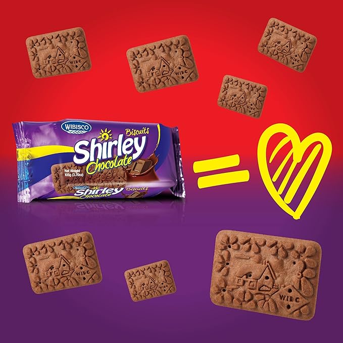 Wibisco Shirley Biscuits Chocolate 3.7 oz (Pack of 24)
