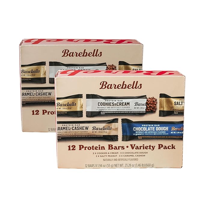 Barebells Protein Bars Variety Pack - 24 Bars (2 Packs of 12) 20g High Protein Treats - Chocolate Nutrition Bars with No Added Sugar - On-The-Go Breakfast or Post-Workout Snack