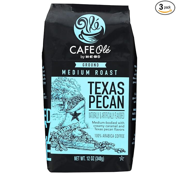 Roasting Plant Cafe Ole Texas Pecan Ground Coffee 12oz pack of 3