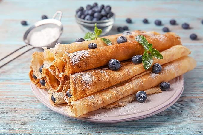 Gluten Free Rolled Hotcakes Crepe Mix by American Table Made with American-Grown Ingredients &amp Pure Vanilla French-Style Non-GMO Low Sugar No Preservatives Makes 72 Crepes (14 oz Pack of 3)