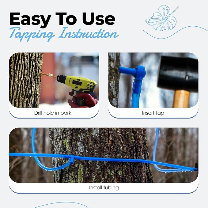 5/16” x 250’ Food Grade Hose Semi-Rigid Maple Syrup Tubing or Birch Sap Syrup Tree Tapping - 5/16 Maple Syrup Tubing Rated for use for 15 Years Made in Canada Transparent Blue