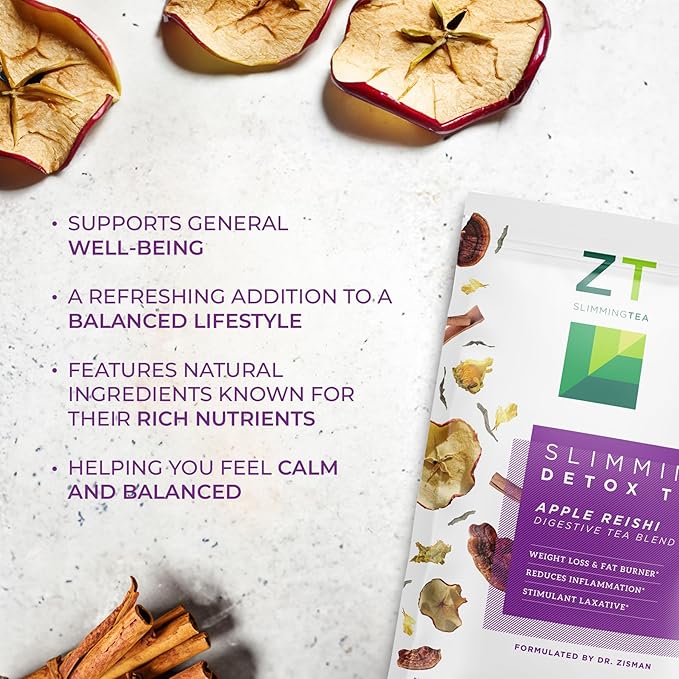 Dr. Zisman ZT Wellness Tea - Apple Reishi Herbal Blend - Refreshing Tea for Daily Balance (28 Bags) Crafted for a Vibrant Lifestyle