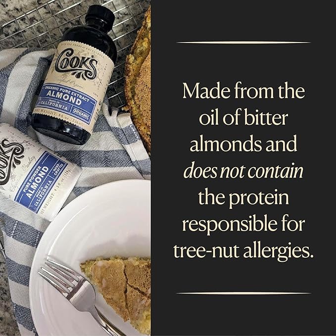 Cook’s Pure Almond Extract for Baking Cooking and Mixology Allergen Free Almond Flavoring Extract 8 oz