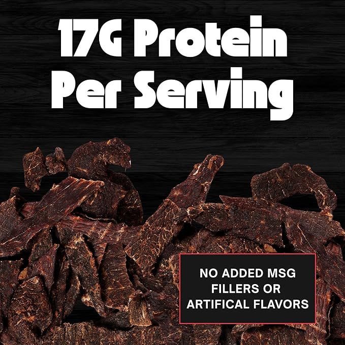 No Mans Land Beef Jerky | Authentic Beef Jerky | Slow-Dried | 17G Protein Per Serving - Mega Bundle - 6 Pack (6 Pack Hot)