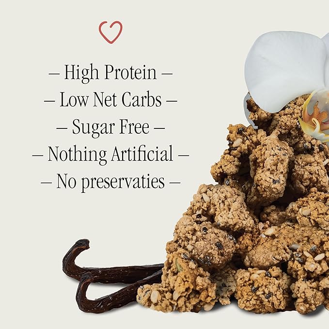 Julian Bakery® ProGranola® Cereal | Vegan | Vanilla Cluster | 10g Protein | 12g Fiber | 1 Net Carb | Gluten-Free | Grain-Free | High Protein &amp High Fiber | 9oz (3 PACK)