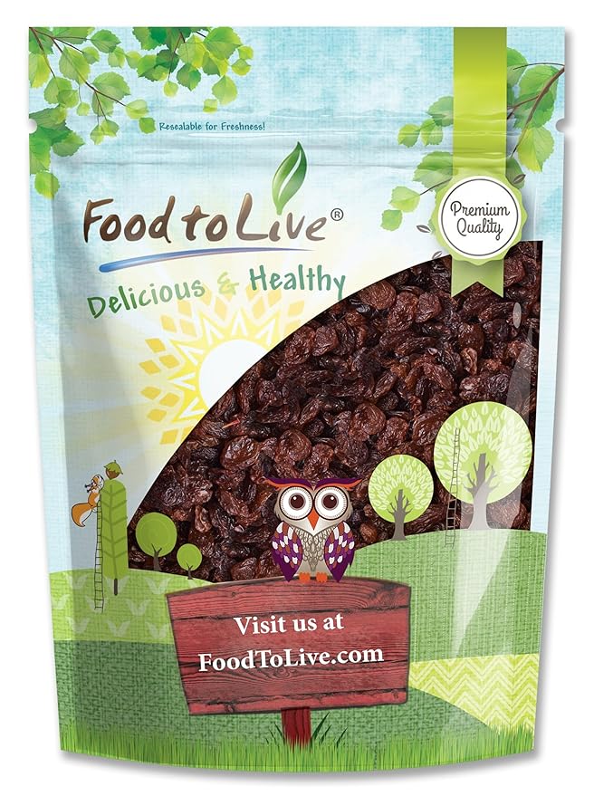 Food to Live Sultana Raisins 5 Pounds – Natural Dried Grapes for Baking Snacking &amp Trail Mixes. No Sugar Added Unsulfured Lightly Coated with Sunflower Oil. Perfect Pantry Staple