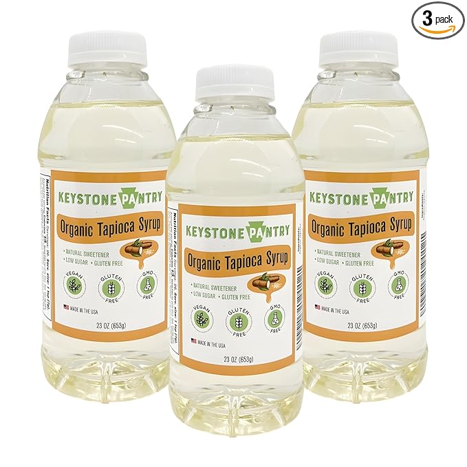 Keystone Pantry Organic Tapioca Syrup – 23 OZ Bottle – Vegan Gluten Free – HFC Corn Syrup Substitute – Syrup for Baking Alternative Sweetener – Make Homemade Fudge Ice Cream &amp More – 3 BOTTLES