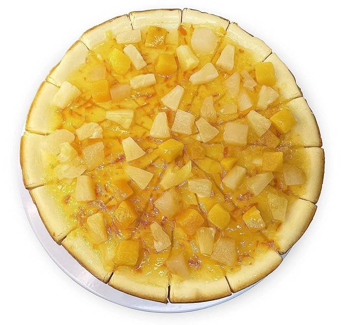 ANDY ANAND CHOCOLATIER Tropical Fruit Cheesecake 9” 2 lbs | Creamy New York-Style Dessert Glazed with Pineapple Pears &amp Peach | Bakery-Fresh Gourmet Indulgence