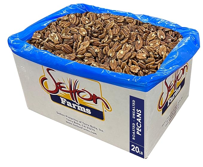 Pecans Roasted Unsalted 20 Lbs. Bulk Case Kosher